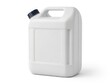 © Shah - A large, white, rectangular plastic jerry can with a handle and spout, standing upright.