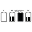 © Mdbayjid - battery charging levels from empty to full flat design vector illustration