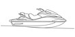 © Alzin - Continuous line drawing of a jet ski watercraft