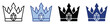 © Maestro - Set of sleek crown insignia featuring a central gem perfect for branding or achievement rewards