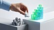 © KohXD - A person's hand reaching into a stack of cubes signifying investment reallocation shift concept in business strategy