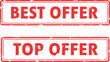 © Safwan Creatives - Red Grunge Best Offer and Top Offer Promotional Stamp Labels for Marketing and Sales Banners