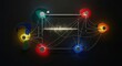 © Wahyu - Colorful glowing connections network diagram.