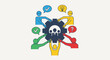 © Dyah - Teamwork and collaboration concept with colorful figures and gear icon