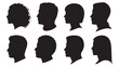 © Sanaullah - Diverse side-view silhouettes of male and female heads with different hair textures for beauty and identity