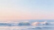 © 花 何 - Ocean waves under pastel sky