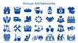© Iconique Studio - Mutual Aid Networks Icons Representing Community Support Sharing Resources and Collaboration for Social Welfare
