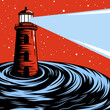 © RANICOLLECTION369 - A lighthouse on the edge of a black hole, casting a beam of pure white light. 1
