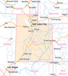 © TipTopMap - Map of the State Utah (United States of America) and neighboring states for small print size.