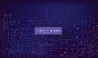 © jadamprostore - Abstract futuristic circuit board, high computer technology dark blue background