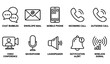 © mannan - Modern communication icons set with chat message email phone and notification symbols in clean flat vector style