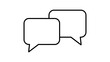 © Dadullah - Minimalist black line vector icon of two speech bubbles symbolizing chat and collaboration, professional web illustration with editable stroke and customizable line weight for app design.