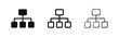 © drawing lines - Flowchart icon set with hierarchy structure in solid, outline, and hand-drawn styles.