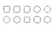© Liberty - Collection of Decorative Hand-Drawn Star Borders and Frames on White Background