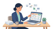 © LBT - Professional Woman Working At Laptop Desk Office.