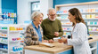 © Nataliia - Elderly couple receiving medical advice from pharmacist in pharmacy