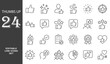 © Minara - Thumbs up Line Editable Icons set. Vector illustration in a modern thin line style of social media related icons: like, satisfaction, button, and more. Isolated on background.