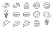 © Raihan - Assorted dessert icons set cake cupcake donut cookies isolated vector