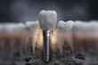 © maria_lh - Digital model of implant integration, science emphasized through translucent layers, science supporting modern oral healthcare learning