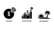 © n_laeli - Budget, Investment, Retirement Icons: Financial Planning Concept