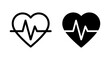 © black man - Heartbeat EKG Icons, Cardiology Pulse Line Art, Medical Health Symbol Vector Set