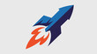 © muse - Blue and orange rocket trail arrow icon – Great for high-energy marketing, venture capital, or propulsion and power themes.