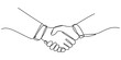 © Alo 2026 Arts - Continuous single line drawing of a business handshake between two people showing a professional agreement and partnership for a successful cooperation Vector, illustration