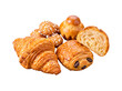 © Ly - Assorted freshly baked French pastries including croissants, pain au chocolat, and brioche, isolated raster photo.