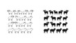 © Bengal - Collection of ram and sheep icons in line art and solid black silhouette styles for agricultural and livestock branding