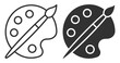 © gerik_a - paint palette and brush icon set, vector illustration for art supplies and creativity on transparent background