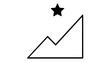 © UshaRani - Minimalist product management roadmap vector icon featuring a rising line graph and a star symbol for success. Clean line art illustration for business strategy, goal setting, and growth.
