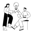 © creativestall - A Glyph style illustration showing creative brainstorming