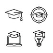 © Stromlab-2 - Education icons: graduation cap laptop target lightbulb ideas with education graduation mortarboard computer