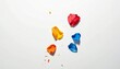 © Kasdi - colorful paper confetti shapes scattered on white background for celebrations