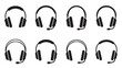 © Ms - Gaming headset collection showing various microphone positions for professional esports players black.