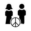 © M.Style - Friendship day icon. Society and holiday filled symbol. Black and white.