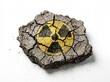© Aqsa - Radioactive, cracked, yellow, warning sign, hazard symbol, nuclear icon, on broken concrete