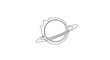 © Hujan - Minimalist Line Art Planet with Rings and Sun Icon