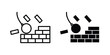 © Surya - Demolition icon set. Black vector symbols