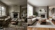 © ARFAI - Transformative home renovation showcasing from neglected space to modern living area