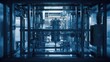 © vectorwin - Quantum computing equipment performing complex processing tasks in a modern scientific laboratory, showcasing advanced technology and innovation for future industries