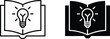 © MdKhokon - Open book with light bulb icon outline and filled