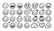 © MD - Hand drawn smile emotion doodle set with happy abstract funny face icons vector