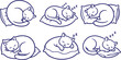 © Forest Gold - Cuddly cartoon bears sleep in various cozy curled up positions