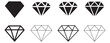 © Alamin by vision 2 - Diamond icons collection, minimal flat and line art gemstone shapes isolated vector elements for branding and infographic projects design assets