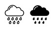 © MRHASAN - Rain cloud icon set, weather forecast symbol, black and white vector graphics
