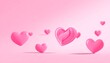 © StokGmail - Collection of pink hearts with one detailed textured heart in the center, soft pastel background, romantic atmosphere, valentines day celebration, love symbol