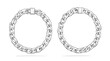 © VMG_Studio - Shiny Silver Chain Bracelets Showing Interlocking Links in Front View