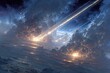 © Novanture - Cosmic Meteor Shower Over Oceanic Cloudscape