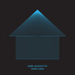© ----᥅ꪊ ᥴ᥅ꫀꪖꪻ꠸ꪜꫀ---- - Abstract home silhouette created with vertical and diagonal blue lines